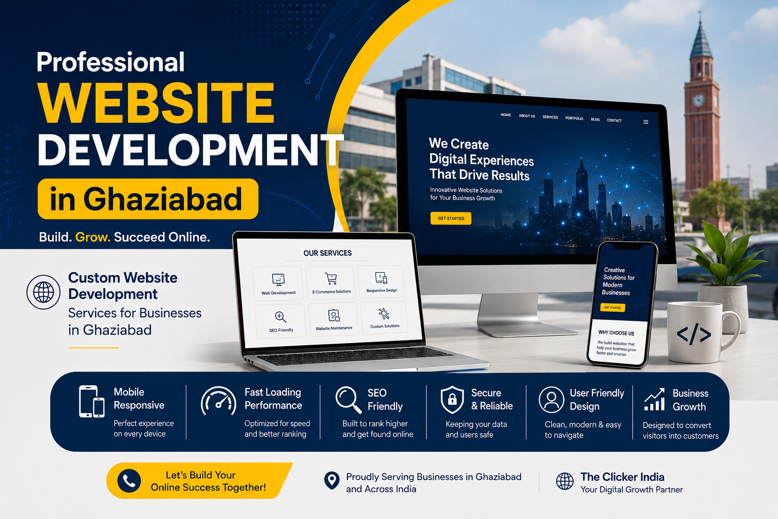 Professional Website Development in Ghaziabad | The Clicker India